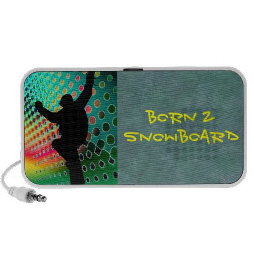 Snowboard in Cosmic Snowstorm Mp3 Speakers