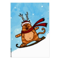 snowboard kitty gift tag business cards