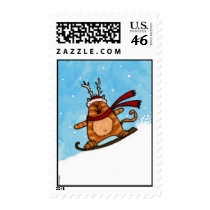 snowboard kitty stamp