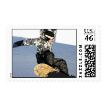Snowboard Launch Postage Stamp