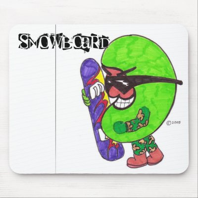 Snowboard Mouse Pads by Squishylarrybean