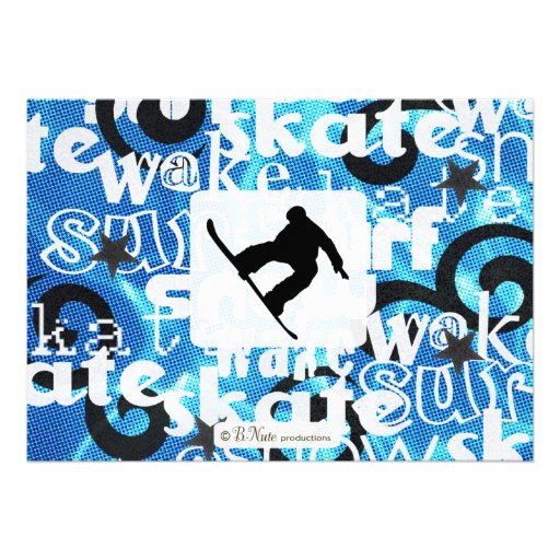 Snowboard Party Invitation