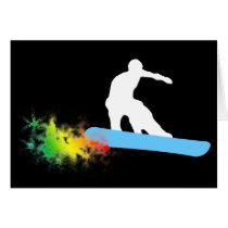 snowboard. powder trail. greeting card