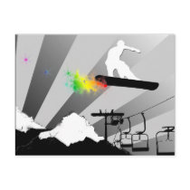 snowboard. powder trail. post cards