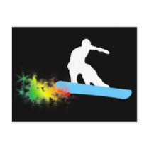 snowboard. powder trail. post cards