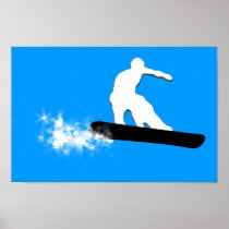 snowboard powder trail poster