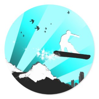 snowboard : powder trail sticker