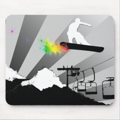 snowboard. poweer trail. mouse pad by asyrum
