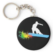 snowboard. rainbow. keychain