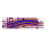 Snowboard Red Art Deco Bumper Sticker