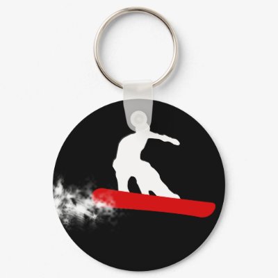 snowboard. red. key chains by asyrum