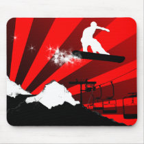 snowboard. red. mouse pads