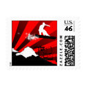 snowboard. red. postage