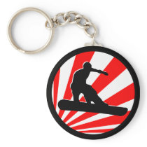 snowboard. red rays. key chain