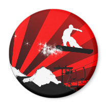 snowboard. red rays. magnets by asyrum snowboard. red rays. magnets