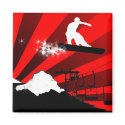 snowboard. red rays. magnets by asyrum snowboard. red rays. magnets