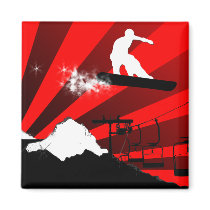 snowboard. red rays. magnets by asyrum snowboard. red rays. magnets