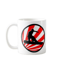 snowboard. red rays. mugs by asyrum snowboard. red rays. mugs