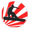 snowboard. red rays. stickers by asyrum snowboard. red rays. stickers