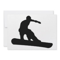 snowboard silhouette personalized invites