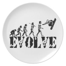 Snowboard Snowbording Sport Evolution Art Plate