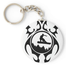 snowboard. tribal. keychain