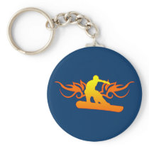 snowboard. tribal. key chain