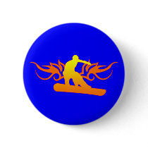 snowboard. tribalz. pinback button
