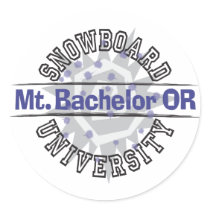 Snowboard University - Mt. Bachelor OR stickers by cdandc Snowboard University - Mt. Bachelor OR stickers