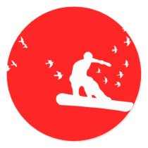snowboard with birds. stickers by asyrum snowboard with birds. stickers