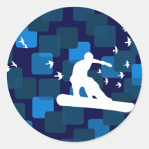snowboard with birds. sticker