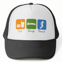 SnowBoardChick Eat Sleep Board Trucker Hat