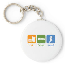 SnowBoardChick Eat Sleep Board Keychain