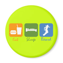 SnowBoardChick Eat Sleep Board Fridge Magnet