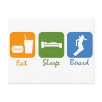 SnowBoardChick Eat Sleep Board Postcards