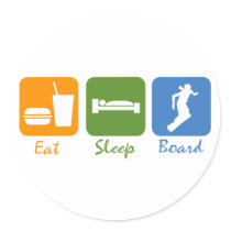 SnowBoardChick Eat Sleep Board Sticker