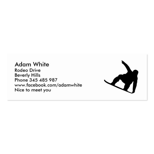 Snowboarder Business Cards (front side)