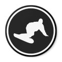snowboarder downhill icon magnets