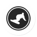 snowboarder downhill icon stickers