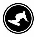 snowboarder downhill icon t-shirts