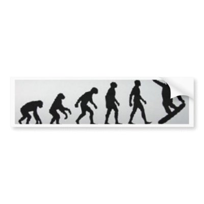 snowboarder evolution bumper sticker by forumsnowboarding