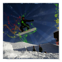 Snowboarder gone floral posters by CMSVisuals Snowboarder gone floral posters