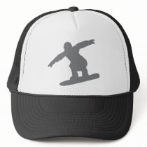 snowboarder in action snowboarding trucker hat
