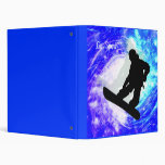 Snowboarder in Whiteout 3 Ring Binder