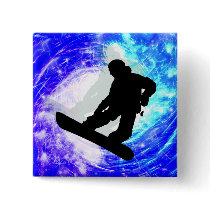 Snowboarder in Whiteout Buttons