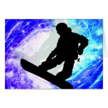 Snowboarder in Whiteout Card