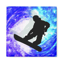 Snowboarder in Whiteout Magnets