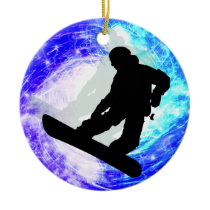 Snowboarder in Whiteout Ornaments