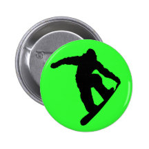Snowboarder Pinback Buttons