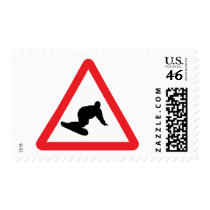 snowboarder warning sign postage by Tomaniac snowboarder warning sign postage